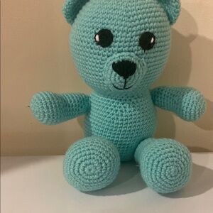Handcrafted Aqua Teddy Bear Toy